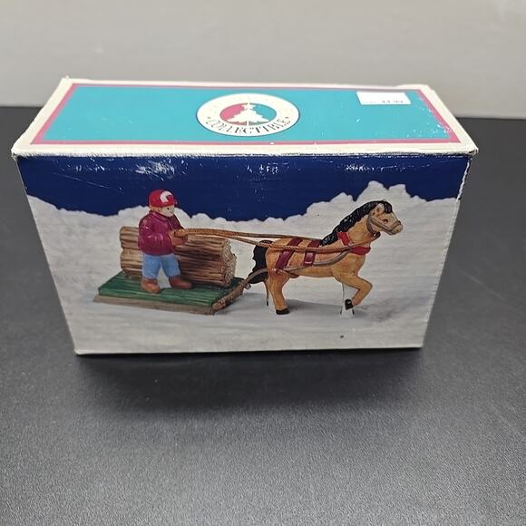 Christmas Valley Collectable Bringing in the Timbers Porcelain Vintage - Picture 9 of 12